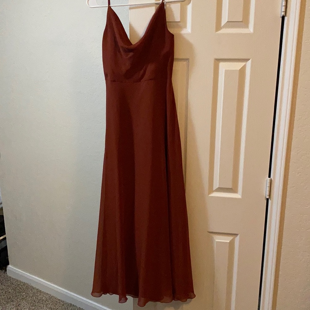 Perfect for the PETITE person! Jenny Yoo Colby dress RUST.